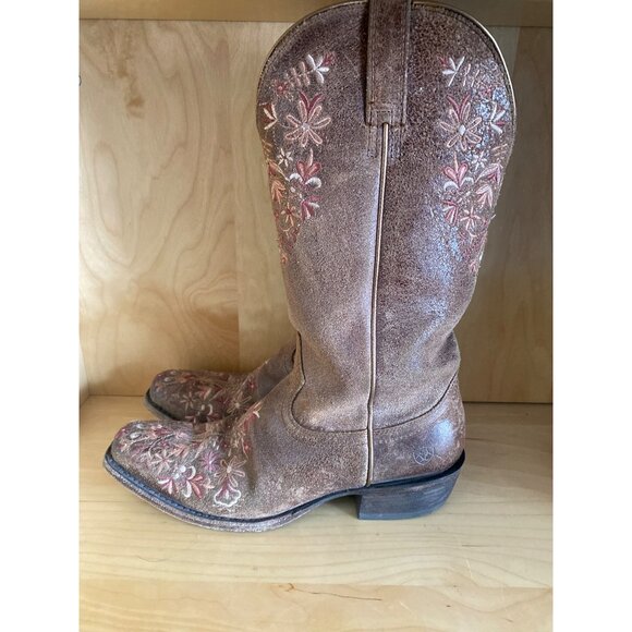 Ariat Shoes - Ariat Ardent Western Boots – Terra Brown Floral Embroidery 10015332 Sz 9 USED
